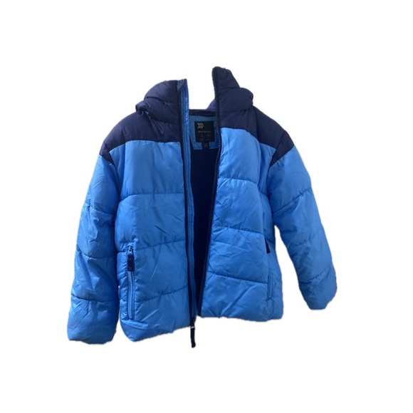 All in Motion Two Tone Blue Puffer Coat Kids Size 6 - Picture 3 of 7